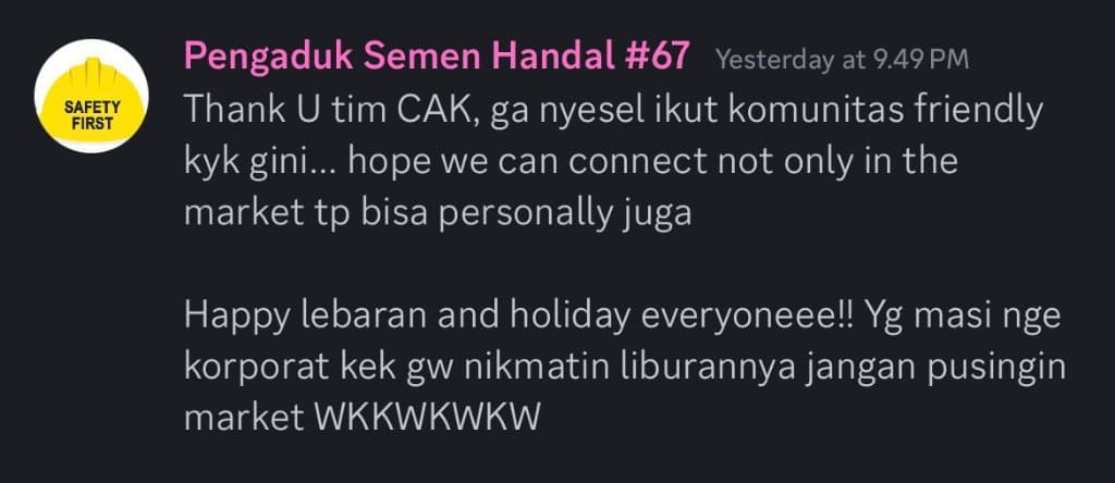 Testimonial from Member CAK